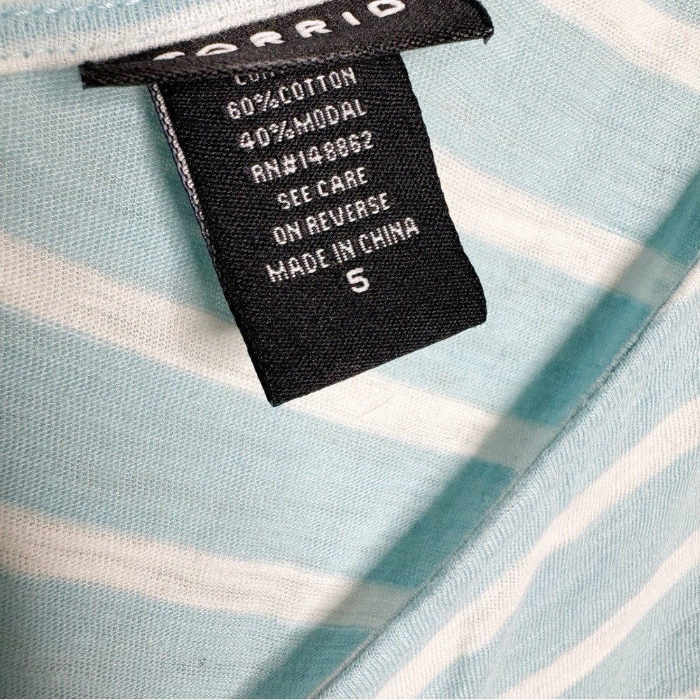 Torrid blue white striped floral crochet shoulder tank top plus size 5 - Picture 5 of 5